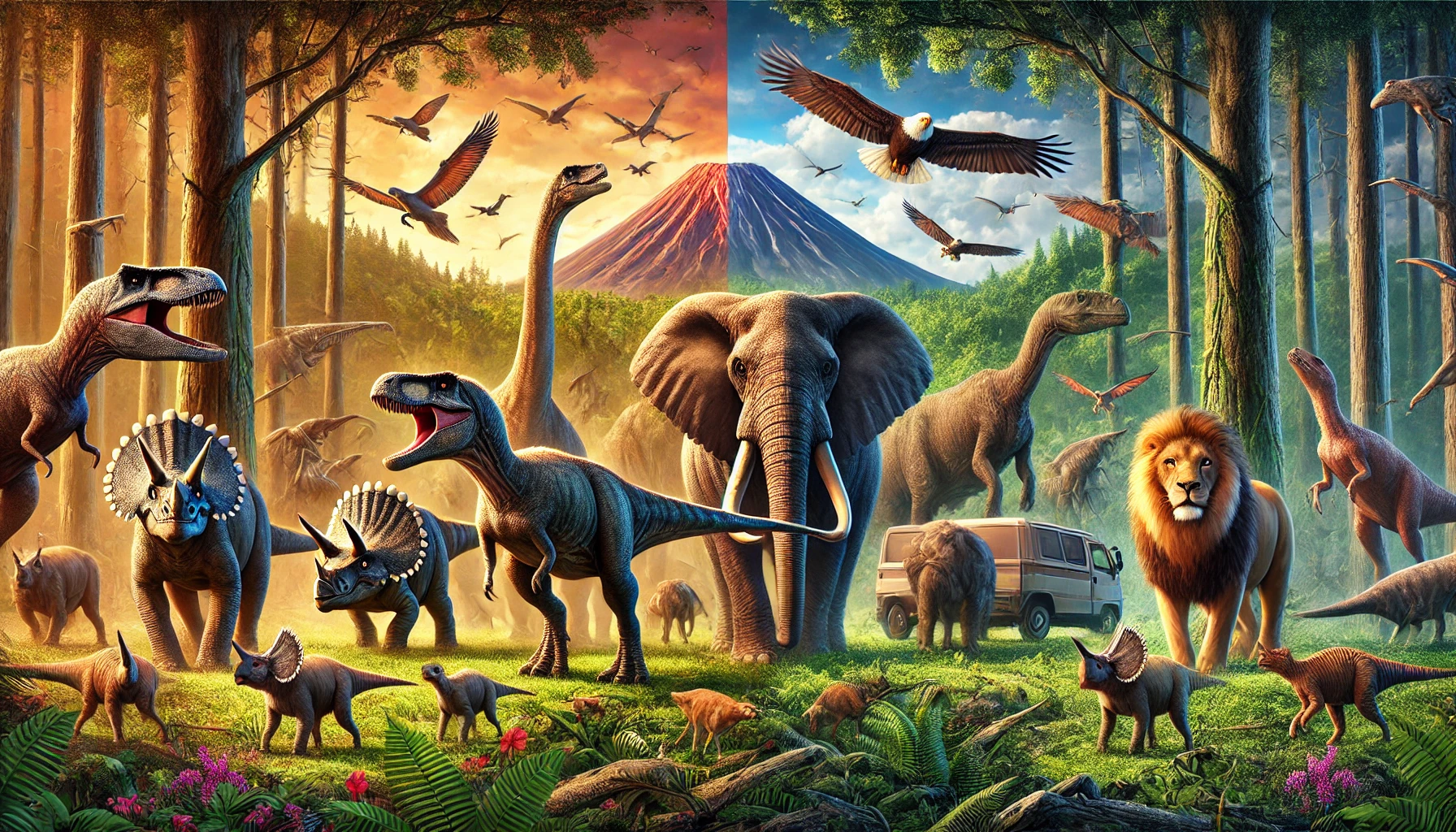 هل الديناصورات حقيقة أم أن حيوانات اليوم كانت فقط أضخم؟