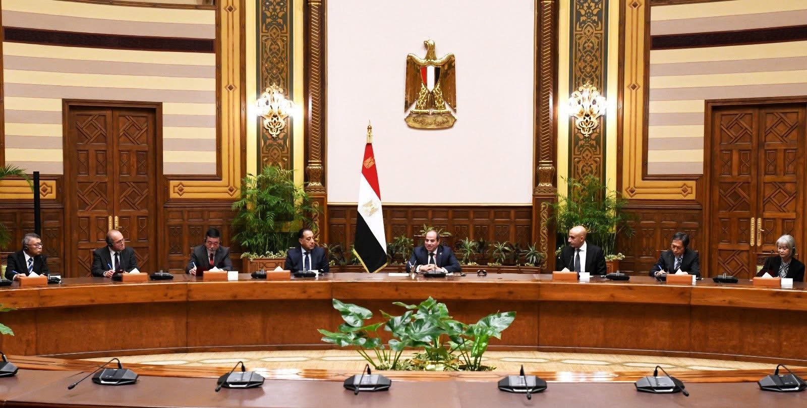 الرئيس السيسى يستقبل مجموعة خبراء التعليم اليابانيين