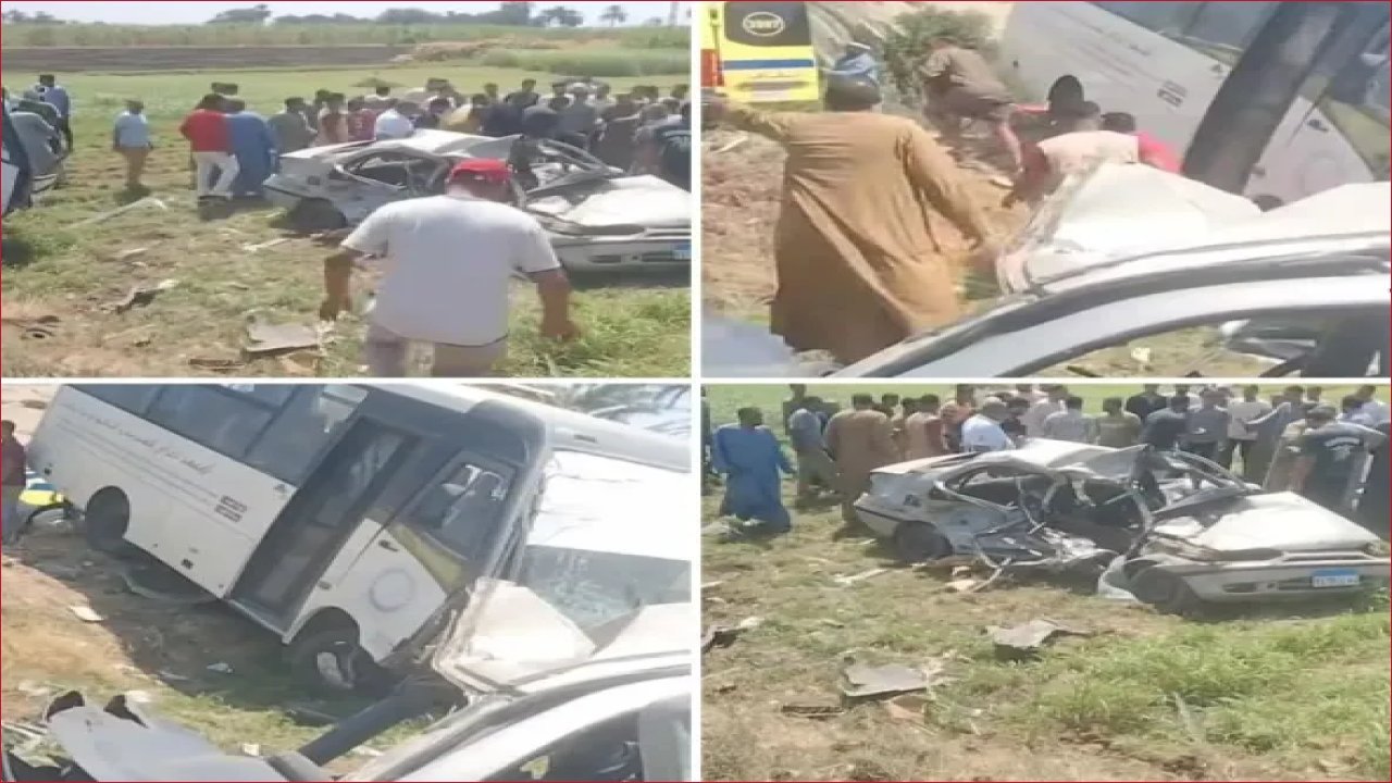 إصابة 14 شخصًا بانقلاب سيارة ربع نقل بطريق أسيوط الصحراوي بالفيوم