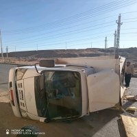 انقلاب سيارة نقل بطريق المحمودية - كيما دون إصابات